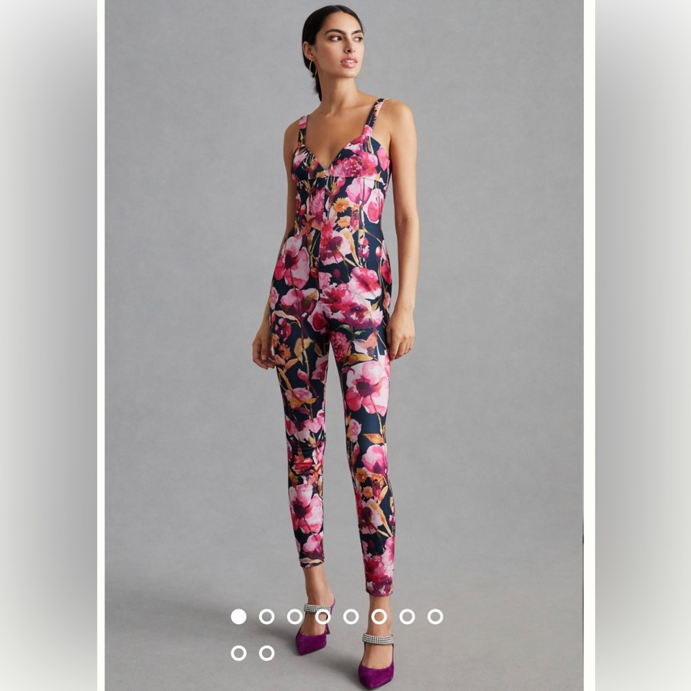Anthropologie Floral Sweetheart Jumpsuit